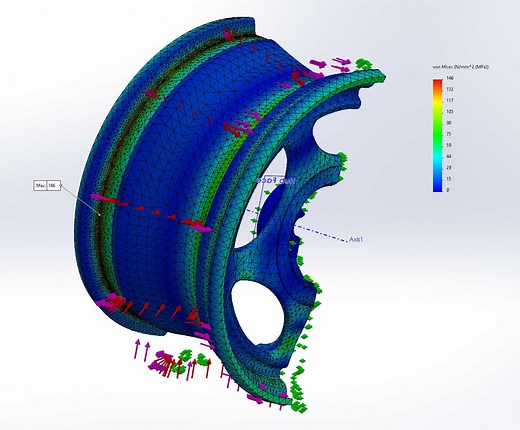 Finite Element Analysis of Pneumatic Tire Loading on Wheel - Engineers Rule