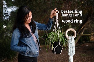 Minimalist Macrame Plant Hanger: Cotton Cord With Wooden Ring - Etsy