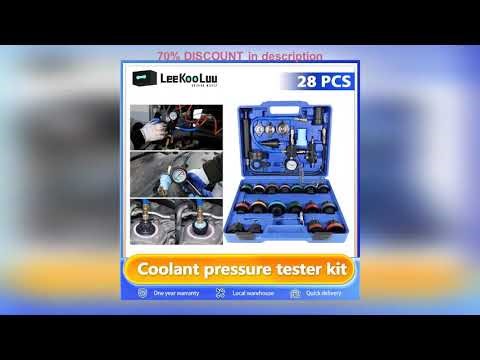 #Podofo 28pcs Coolant Pressure Tester Kit Universal Radiator Pressure Tester Vacuum Type Cooling Sy