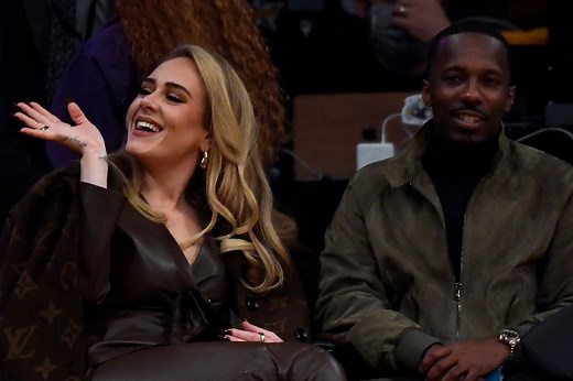 Adele stuns in leather jumpsuit courtside at Lakers game with beau Rich Paul