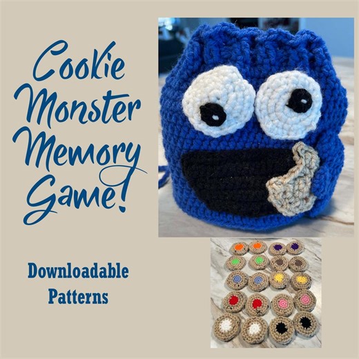 Cookie Monster Crochet Pattern, Memory Game, Amigurumi Pattern - Etsy