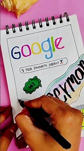 Aesthetic Notebook Cover Design Ideas | Creative Google-Themed Art #frontpageidea#calligraphy#google