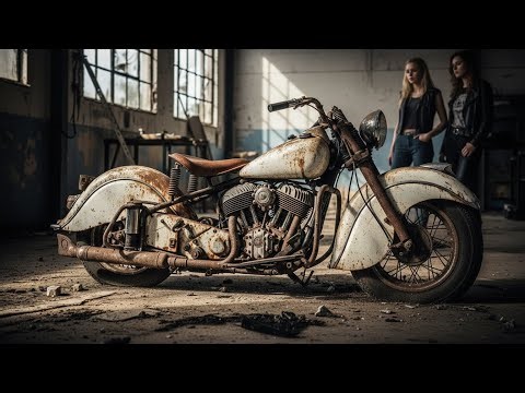 ASMR Motorcycle Restoration Full Rebuild Classic White Indian Chief 1947 #asmr #abandonedmotorcycle