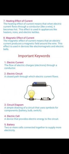 ncert class 7th science chapter 10 keywords | electric current and its effects | class 7 science