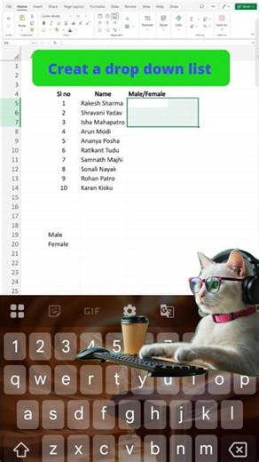 Creat a drop down list #Ms excel #Drop down list in Ms Excel