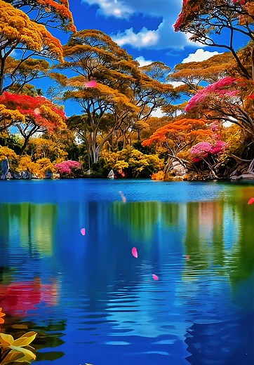 4K Live Wallpaper | Wildflower Bloom Valley & Crystal Blue Rivers Zen 🌺💐🌊💚🍃 💠 Wildflower bloom valley opens into crystal blue rivers zen — a tranquil landscape where vibrant blossoms frame calm, reflective waters. Soft daylight flows across rolling greenery and flowering trees, casting gentle color reflections across the serene blue surface. Wildflowers sway along the river’s edge with natural harmony, their vivid petals mirrored in glass-like crystal blue waters below. Lush valleys stretc
