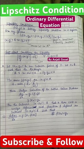 Lipschitz Condition | Ordinary Differential Equation #shorts #csirnet #ode