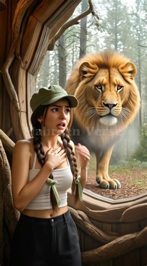She Thought She Was Safe… Until a Lion Appeared! 🦁