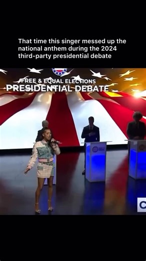 Daquan on Instagram: "Hard watch 🤣 The singer Loomis went viral after performing the national anthem at a presidential debate when nerves clearly got the best of her. She stumbled during the song, briefly stopped, and even asked if she could restart (something that isn’t possible during a live show) The raw, unfiltered moment spread quickly online, with Loomis later apologizing and owning the mistake, turning an awkward slip into a very human, talked-about moment. #reels #memes #funny"