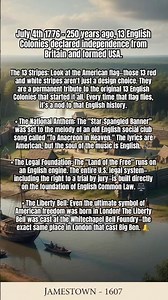 July 4th 1776 - 250 years ago, 13 English Colonies declared independence from Britain and formed USA
