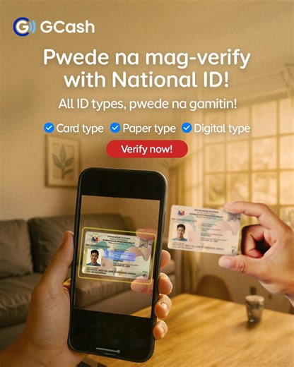 7K reactions · 106 shares | ‘Di ka pa verified sa GCash? Kung may National ID ka, kayang-kaya na ‘yan! Kahit card, paper, o digital copy ng National ID, pwede nang gamitin! I-verify na ang account mo para ma-unlock ang full GCash experience! G-Xchange Inc. (GXI) is regulated by the BSP (www.bsp.gov.ph). Visit the GCash Help Center or call 2882 (Globe/TM) / (02) 7213-9999 (other networks; fees may apply) to know more. | GCash | Facebook