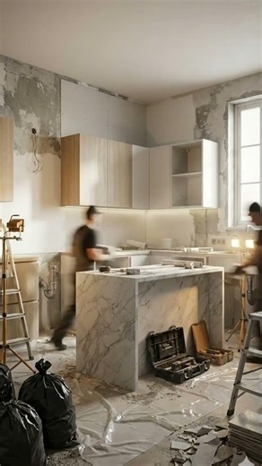 renovating dusty kitchen #shorts #kitchen