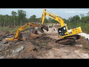 Amazing Heavy Recovery Excavator Stuck In Deep Mud Sand -Excavator Stuck Mud And Recovery By Komatsu