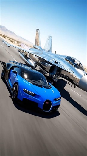 Speed test of bugati compared to jet on road || #shorts #viral #bugatti