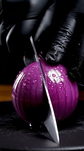 Wet Crystal Red Onion Slice 💎🧅 | Ultra Realistic ASMR 4K #asmr #satisfying