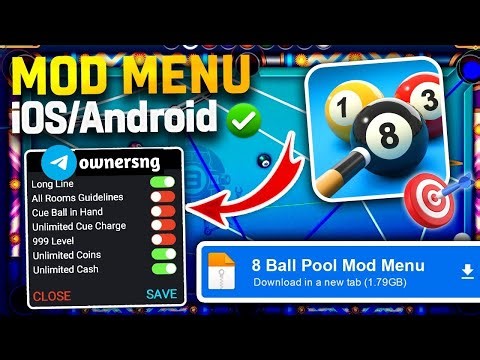 ❤️ Latest 8ball Mod Menu Apk - Aimbot long line | Hacks 8ball pool 2025