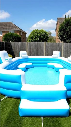 Luxury Inflatable Infinity Pool 🏝️💦 Satisfying Setup & Relaxing Vibes!