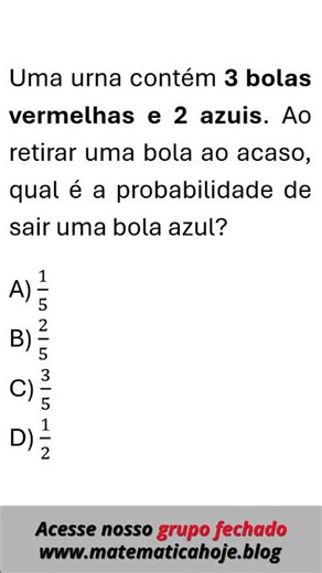 Probabilidade qual a chance de sair bola azul