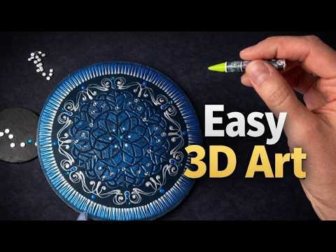 Magical "Frozen" Mandala ❄️ DIY Texture Art with Stencil & Paste