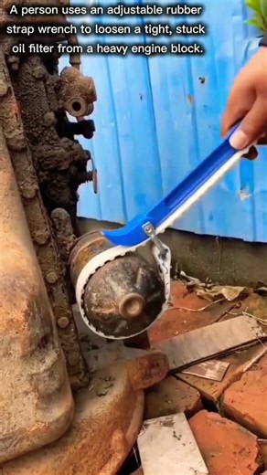 Removing an Oil Filter with a Strap Wrench