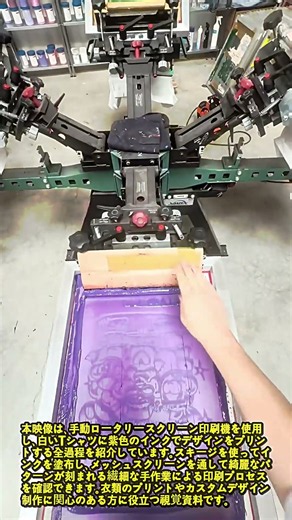 ロータリースクリーン印刷機を活用したTシャツプリント過程 #works #screenprinting #tutorial #printmaking #process