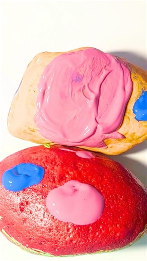 💙 Is Blue the Most Relaxing Color? | Smooth Blue Paint Rock ASMR 🎧 #asmrsounds #asmr #asmrshorts