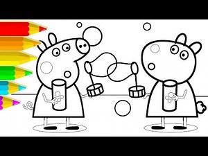 Coloring Peppa Pig and Suzy Sheep Coloring Pages Learning Colors For Kids