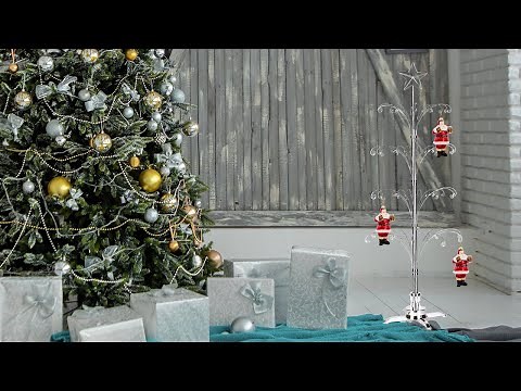 Metal Ornament Display Tree Stand Christmas Large Rotating by HOHIYA