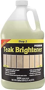 STAR BRITE Premium Teak Brightener - Enhances Natural Wood Grain & Restores Tone & Color While Preparing for a More Consistent Application of Teak Oil, Sealer or Stain