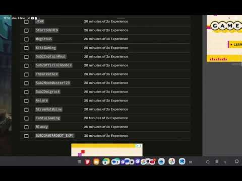 Voilà les code x2 exp blox fruit