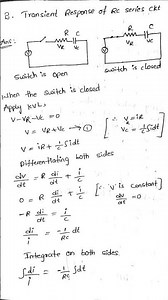 Transient Analysis of RC series circuit Derivation in Network Analysis