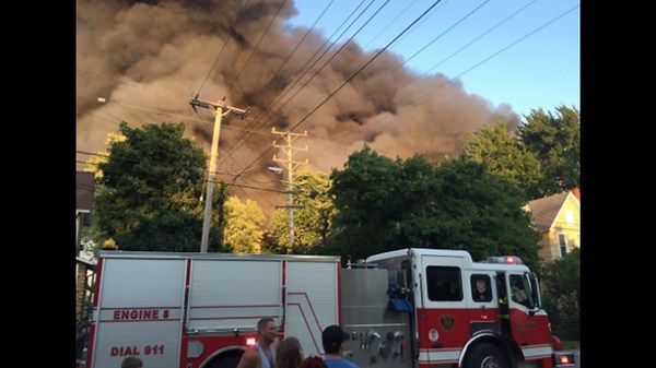 Large Lockport fire contained, not out