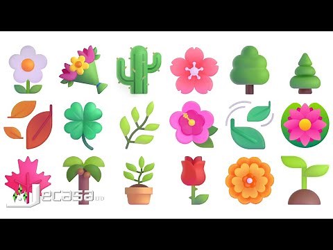 3D Emoji Meanings Part 17 - Flowers and Other Plants | Fluent Emojis | English Vocabulary