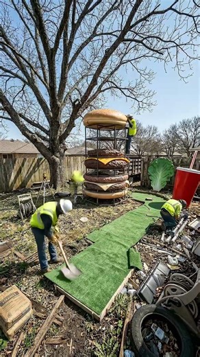 Backyard disaster turned mini golf masterpiece #transformation #minigolf #diy