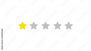 stars rating animation on white background. Customer review, ratings, Quality, customer rating, stars review rating animation. quality rating video animation. five star, 3 star, four star, one star