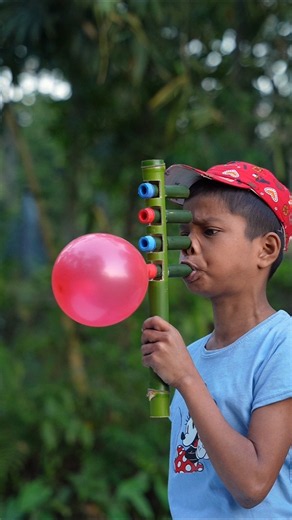 DIY Four Colourful Balloon and Bamboo Toys #satisfying