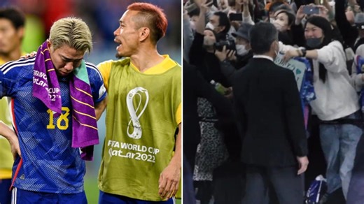 Japan return to chaotic scenes after World Cup campaign