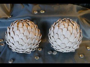 Kugeln basteln mit Eierwaben - Wohndeko - Recyclingbasteln– sehr einfach