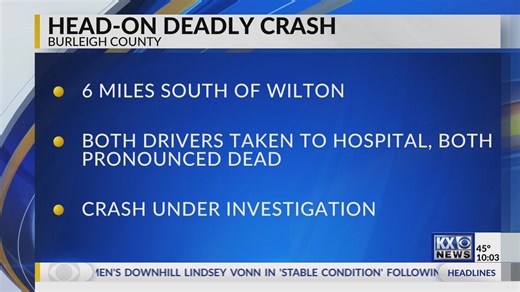 Two dead following head-on crash south of Wilton