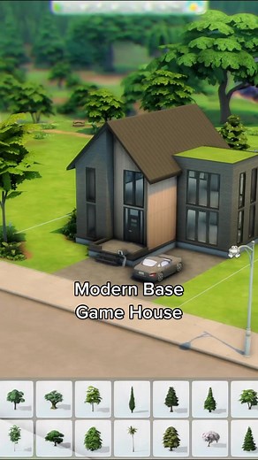 Modern Base Game House | The Sims 4 Speed Build