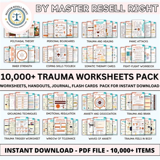 Trauma Therapy Bundle, Anxiety Coping Skill Card, Therapy Worksheets, Crisis Therapy PTSD, Anxiety Therapy Tool, Safety Plan, BPD - Etsy