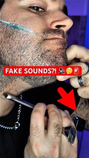 FAKE ASMR? 🔊🤔 Real Shaving Beard Sounds (No Edit) 😳 Read the Caption and find the Mic 🎙️ #shorts