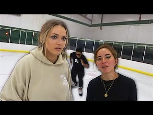 Ice skating with THREE Beautiful Women