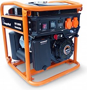 KnappWulf Inverter Generator KW3600 Stromerzeuger Stromgenerator 2x230V 3200W inkl. Handgriffe und Transporträder Notstromaggregat reine Sinuswelle Ölmangelsicherung 4-Takt Benzinmotor 7 PS 12L Tank