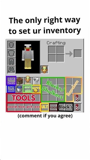 organize your inventory in Minecraft