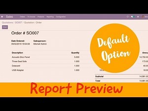 Preview Reports in Screen in Odoo