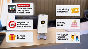 您是否已经升级至 M Premium 会员？ 现在您可以免费观赏香港节目30天与享受特别折扣！ 下载 MyMagnum 4D 应用程序并立即注册成为会员，以解锁独家优惠、奖励和每周精彩奖品！ 让 M Premium 将您的游戏旅程提升至一个新的阶段！https://bit.ly/TVBMagnumFB Have you upgraded to our M Premium membership? You can enjoy 30-day free access to TVBAnywhere and an exclusive discount! Download the MyMagnum 4D app and signup today as one of our members to unlock exclusive privileges, bonuses and exciting weekly prizes! Let’s take your gaming journey to the next level with M Premium! https://bit.ly/TVBMagnumF