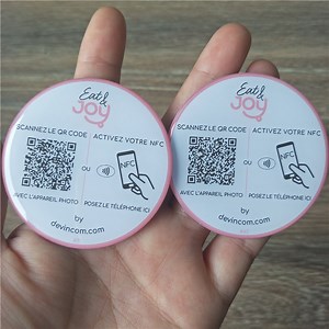 [Hot Item] 100mm Big Qr Code NFC Tap Menu Tag for Self Ordering in Restaurant Hotels Stores Airports