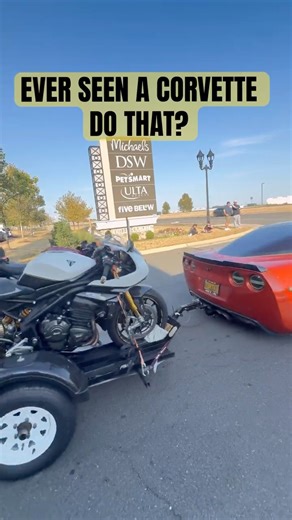 Corvette Shocks Everyone! #car #motorcycle