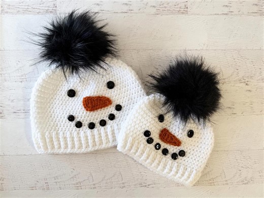 CROCHET PATTERN/ Crochet Snowman Hat, Top-down Hat Pattern, Baby-adult Sizes, Crochet Hat Pattern, Crochet Beanie Pattern, Gifting - Etsy